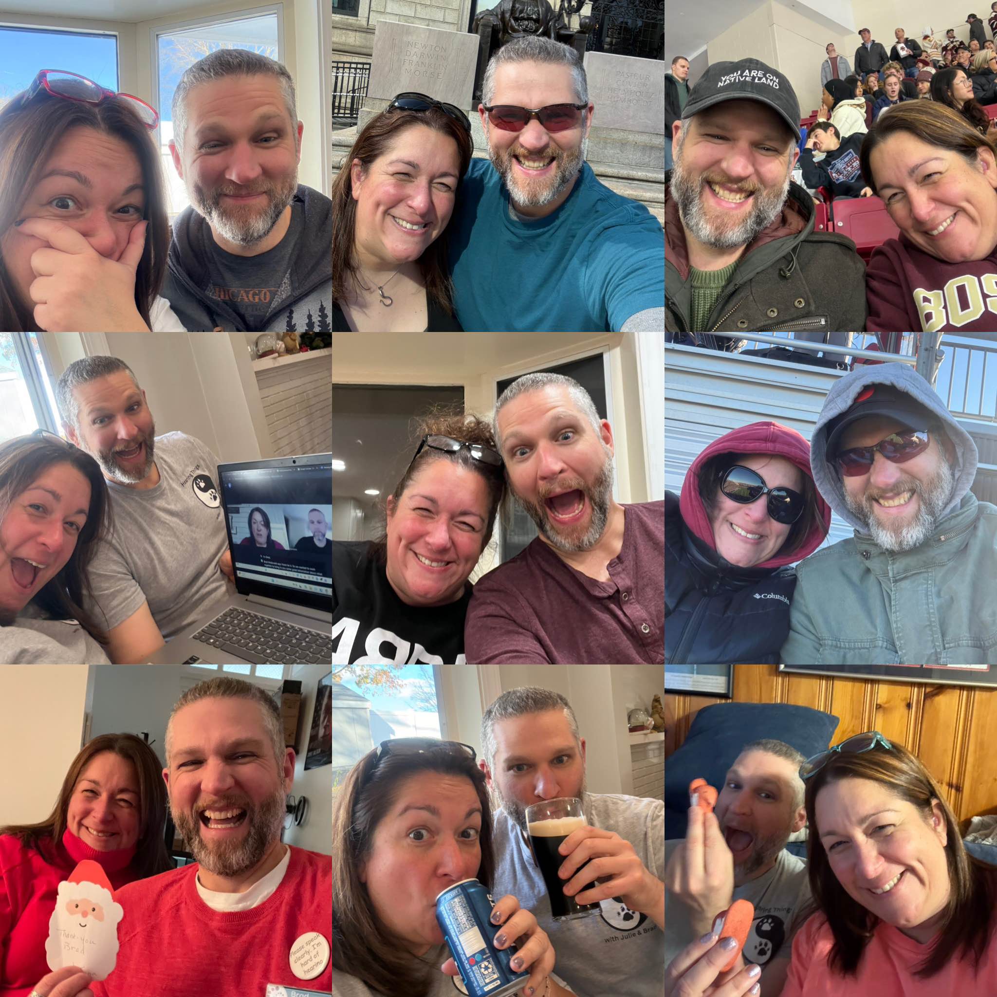 Collage of Julie and Brad